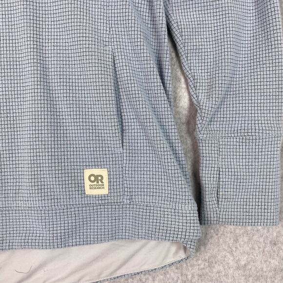 Outdoor Research Blue Trail Mix Cowl Pullover Waffle Knit Sweater Size Large - Picture 3 of 8